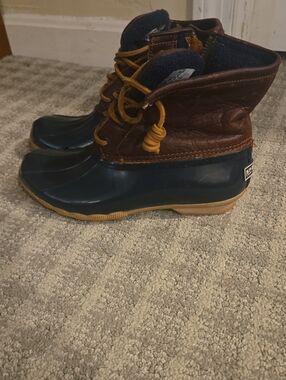 Sorel Kids Navy and Brown Waterproof Duck Boots
